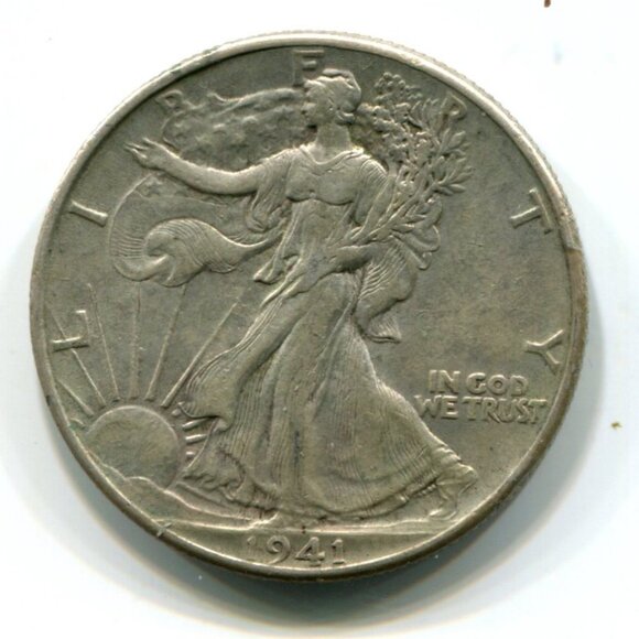 1941 USA Walking Liberty Half Dollar Coin (l7) - Picture 1 of 2